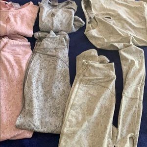 Three sets - long sleeve crop top and leggings